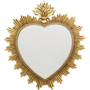 Miroir coeur doré 54x49cm Kare Design