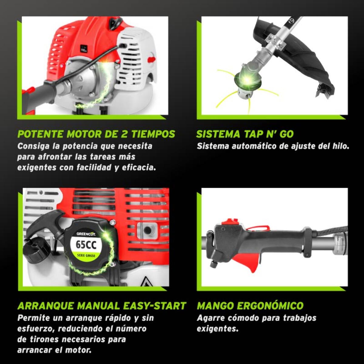 Herramienta multifunción de gasolina 2 tiempos, 5cv, 65cc - GM650X-5