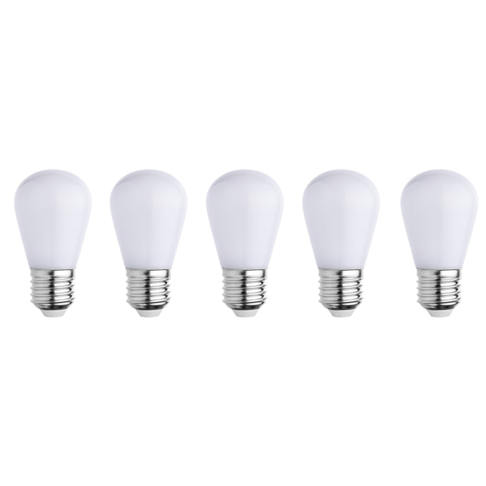 Lot de 5 ampoules blanc PARTY BULB E27 1W