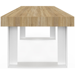 Table à manger Brixton bois et blanc 160cm