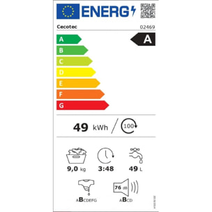 Cecotec Lavadora de carga frontal Lavadora Bolero DressCode 9500 Inverter Steel