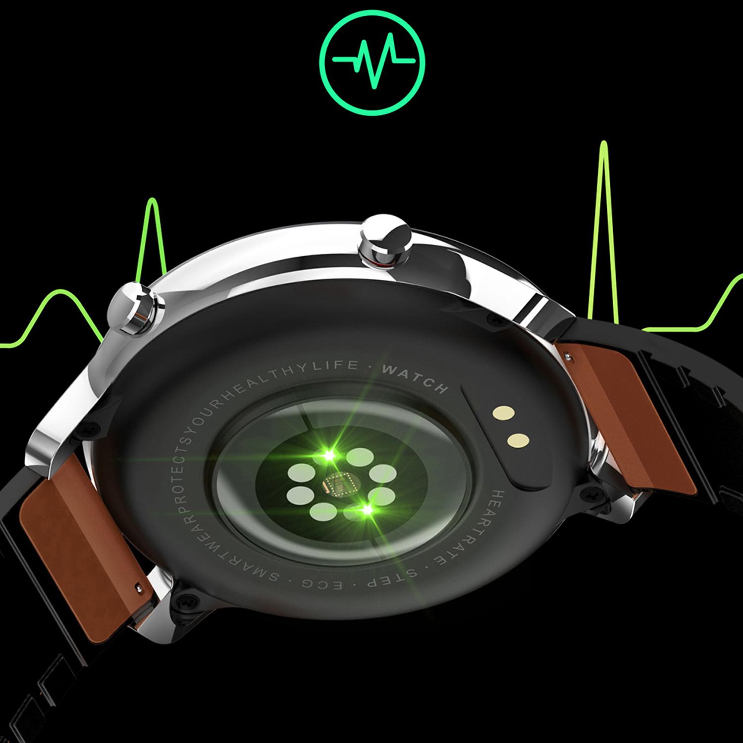 Smartwatch L11 con ECG, sfigmomanometro e O2. modalità sportive. Notifiche dell'app.