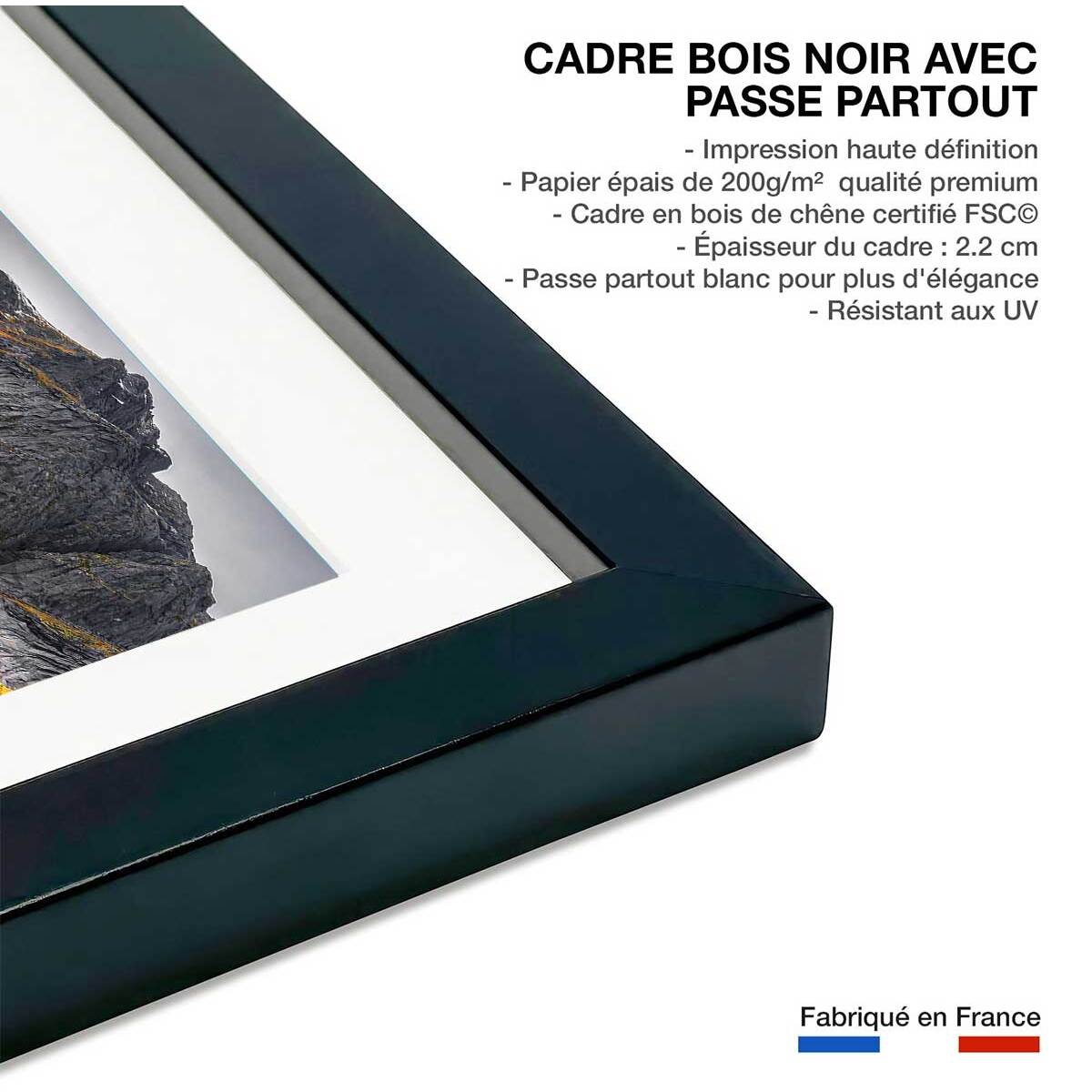 Affiche Lofoten, Face au mur Affiche sous cadre noir