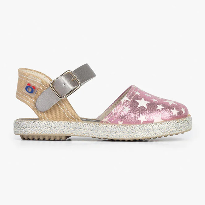 Conguitos - Sandali estivi in juta con zeppa per bambina comodi