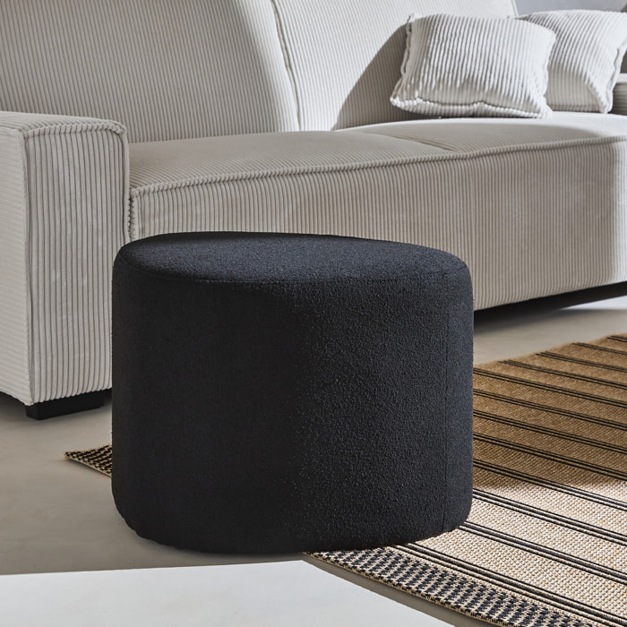 Tabouret, pouf en forme de galet tissu TAO