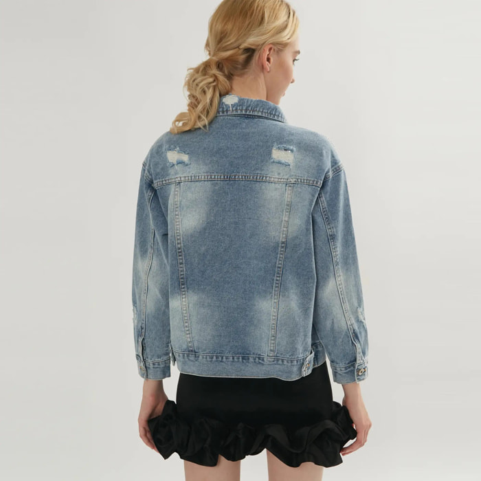 GIACCA IN DENIM STRAPPATA VINTAGE