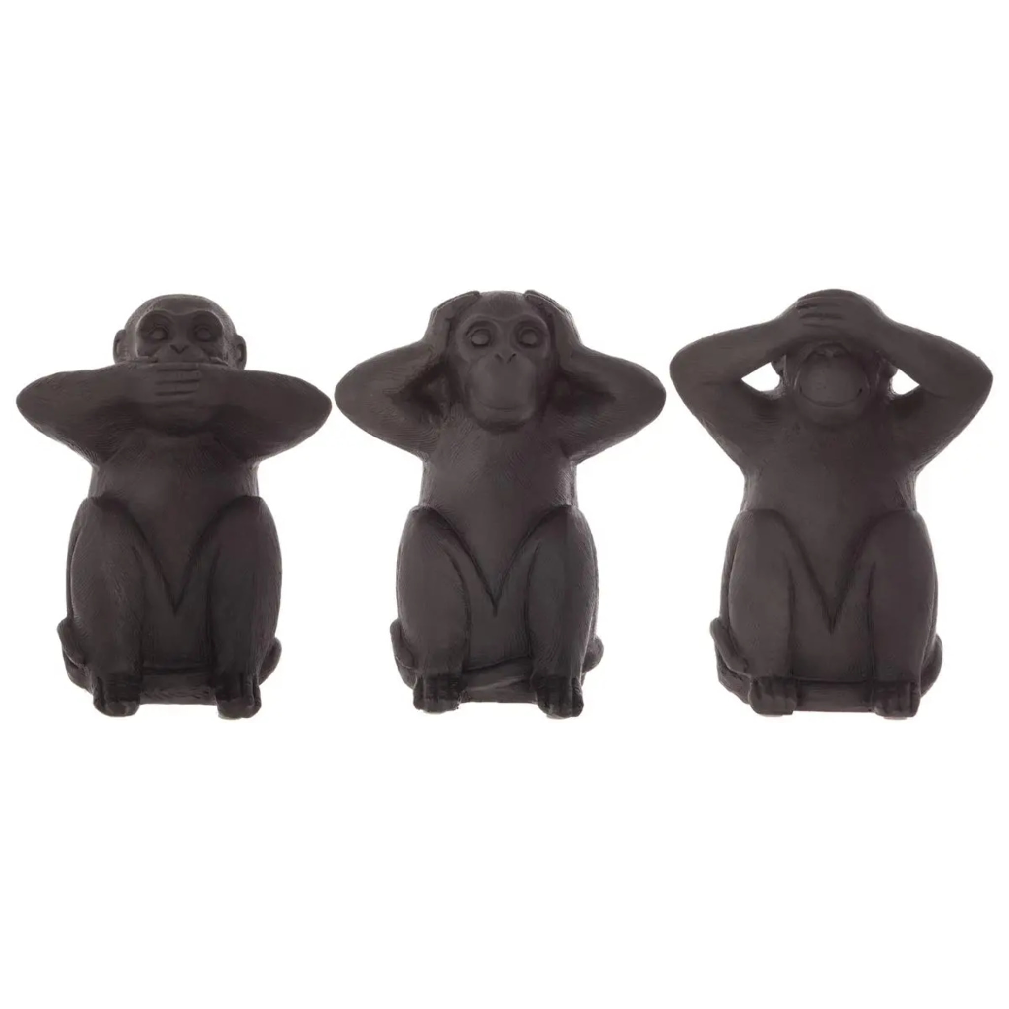 Lot de 3 singes Sagesse H.23cm résine