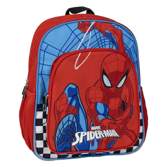 Mochila escolar de spiderman - color rojo - 31 x 12 x 38 cm - cierre de cremallera - asa ajustable - mochila resistente y duradera