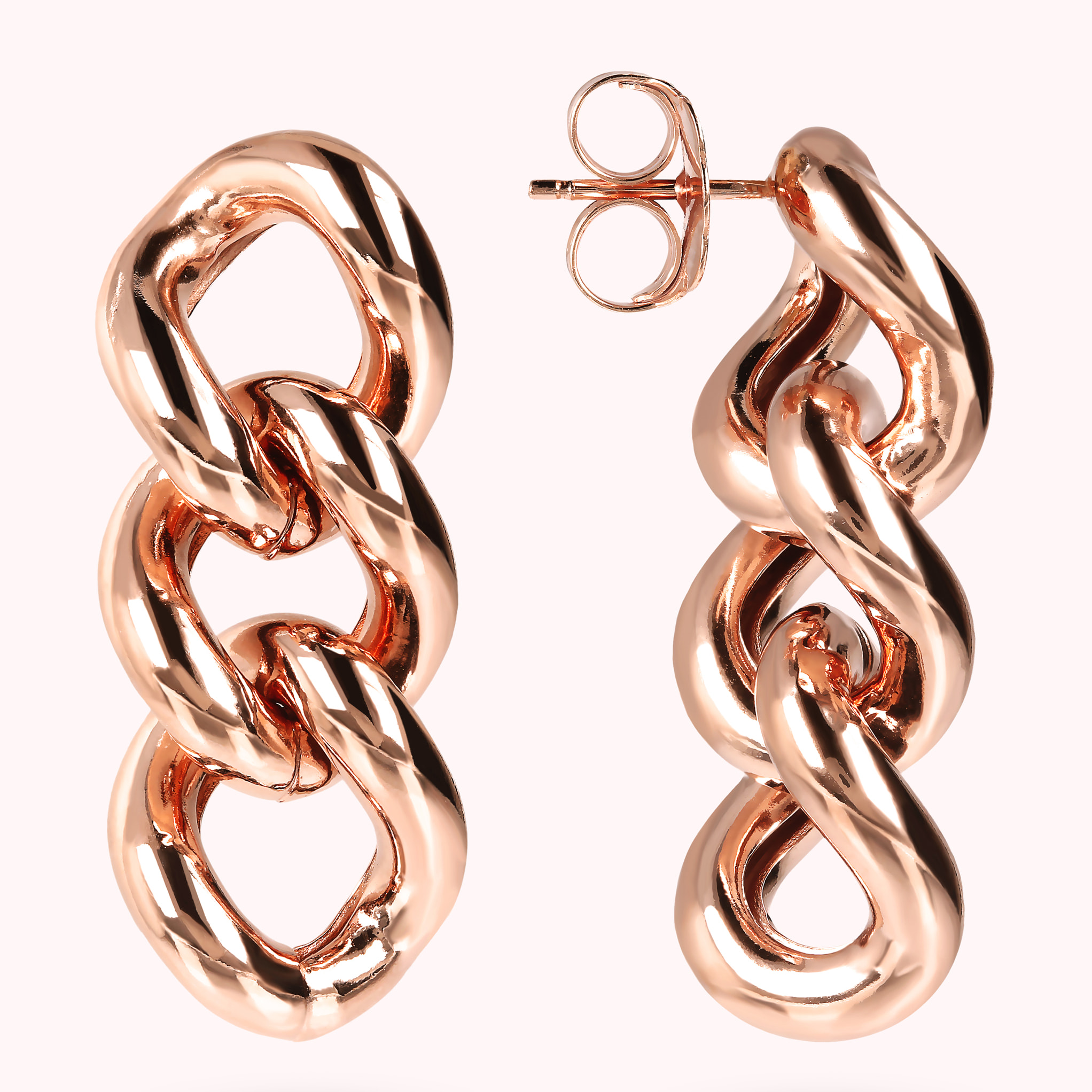 Orecchini Pendenti Catena Grumetta