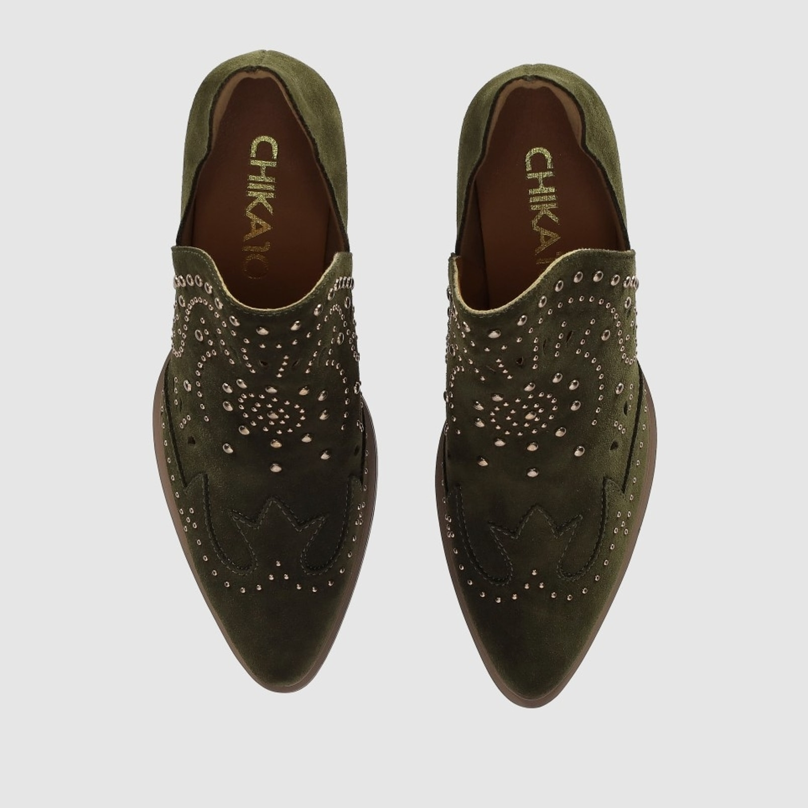 Botines de Serraje - Kaki - Tacón: 6 cm