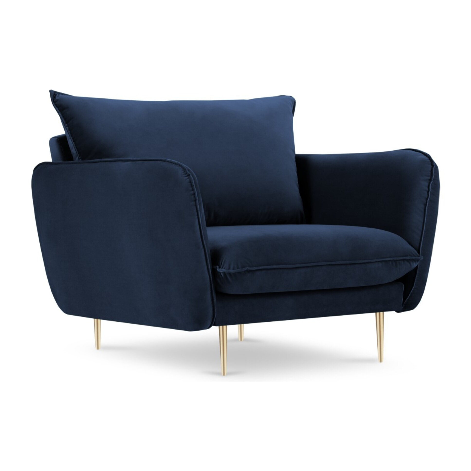 Fauteuil "Vienna" en velours bleu roi