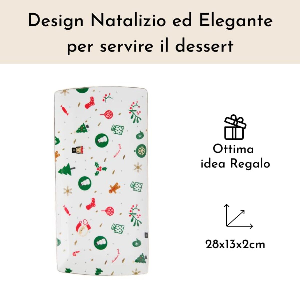 Vassoio Fantasia del Natale in new bone china