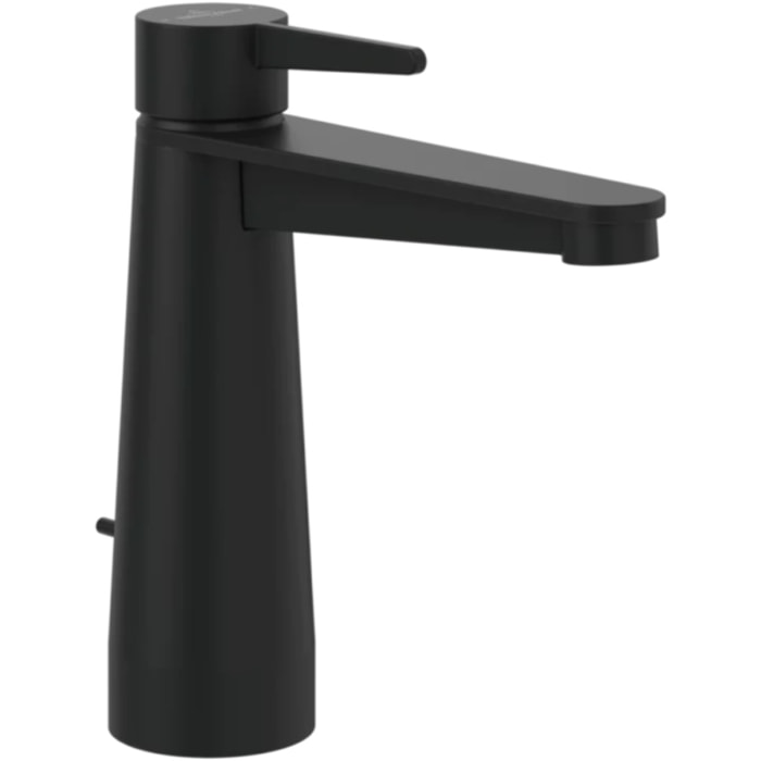 Mitigeur lavabo Conum ouverture dessus avec tirette Chrome Noir mat