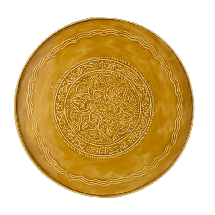 J-Line plateau Rond Classique - fer - ocre - large