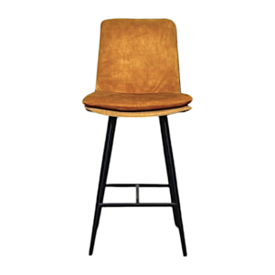 Chaise de bar en velours doré (lot de 2) OKA