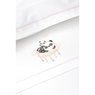Sábanas Cuna y Kit  Peine con Cepillo de Don Algodón Panda Nube
