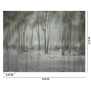 Papier peint panoramique Envolée de Hérons Intissé