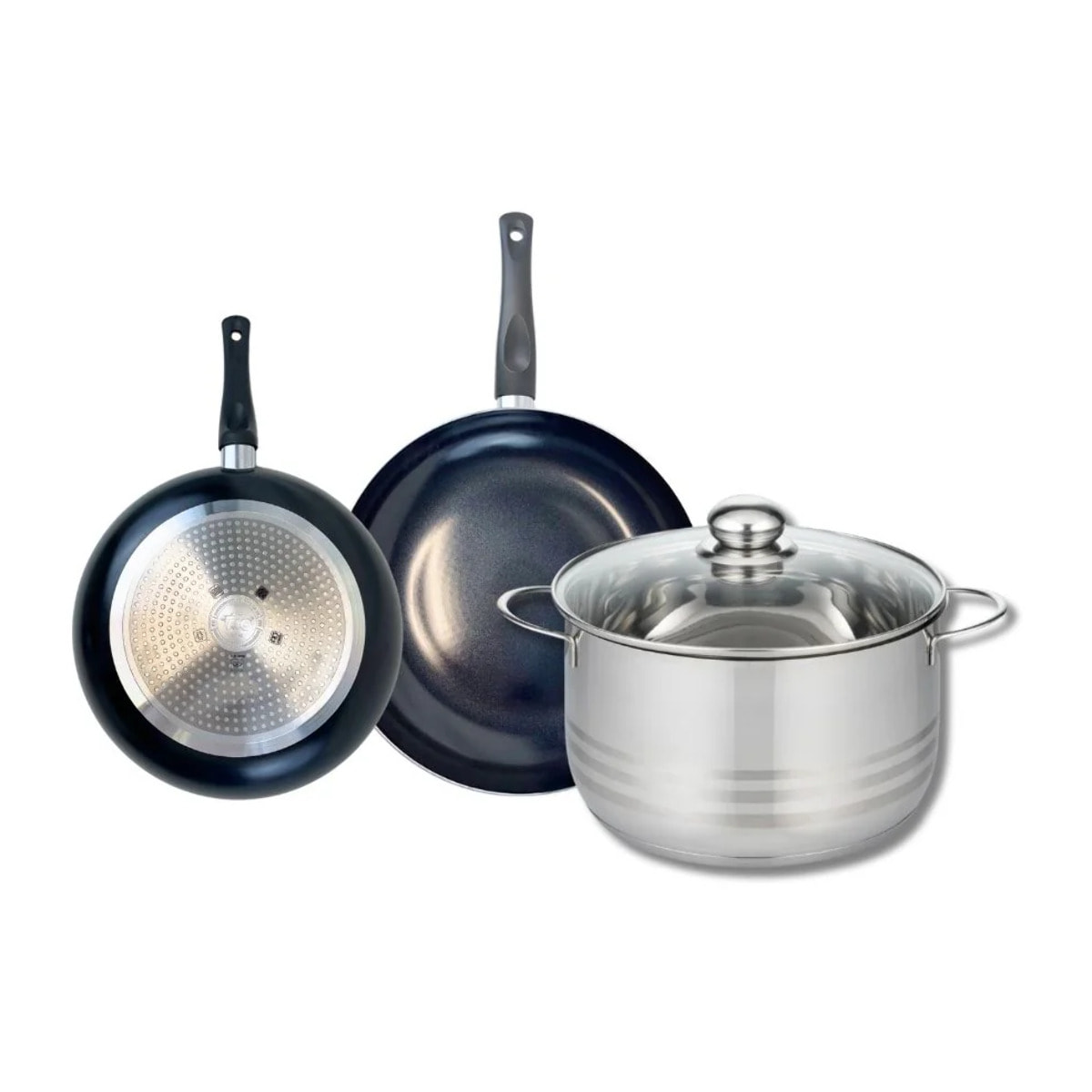 Ensemble de 2 Poêles de cuisson 20 et 24 cm et 1 faitout 24 cm Elo Prima Brillant