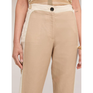 Motivi - Pantalones con ribete y abertura en el bajo - Beige