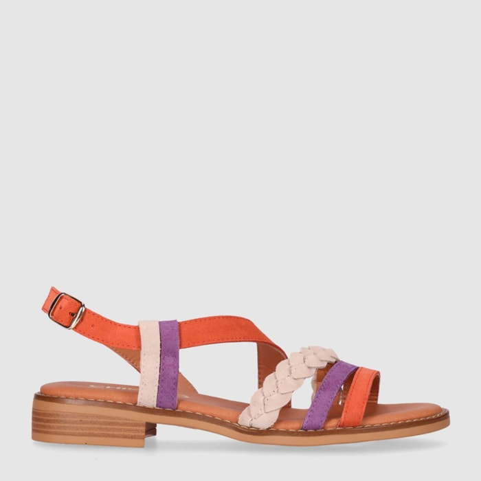 Sandalias de Piel - Multicolor - Tacón: 1 cm