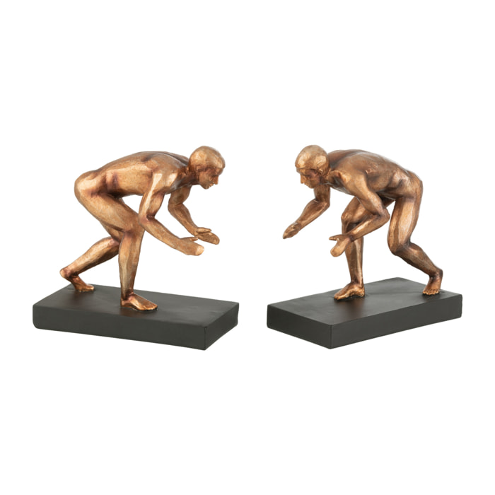 J-Line serre-livre - polyrésine - bronze - 2 pcs