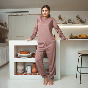 Pantalón largo básico deportivo malva