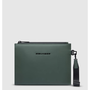 Piquadro Pochette in tessuto gommato resistente all'acqua con polsiera rimovibile