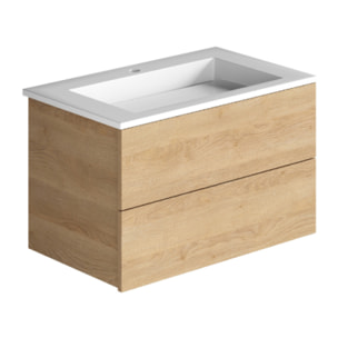 Meuble simple vasque BURGBAD Cosmo 80 cm chêne