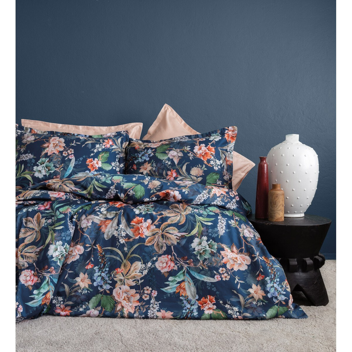 Parure housse de couette et taies oreiller 100% Satin de Coton imprimé