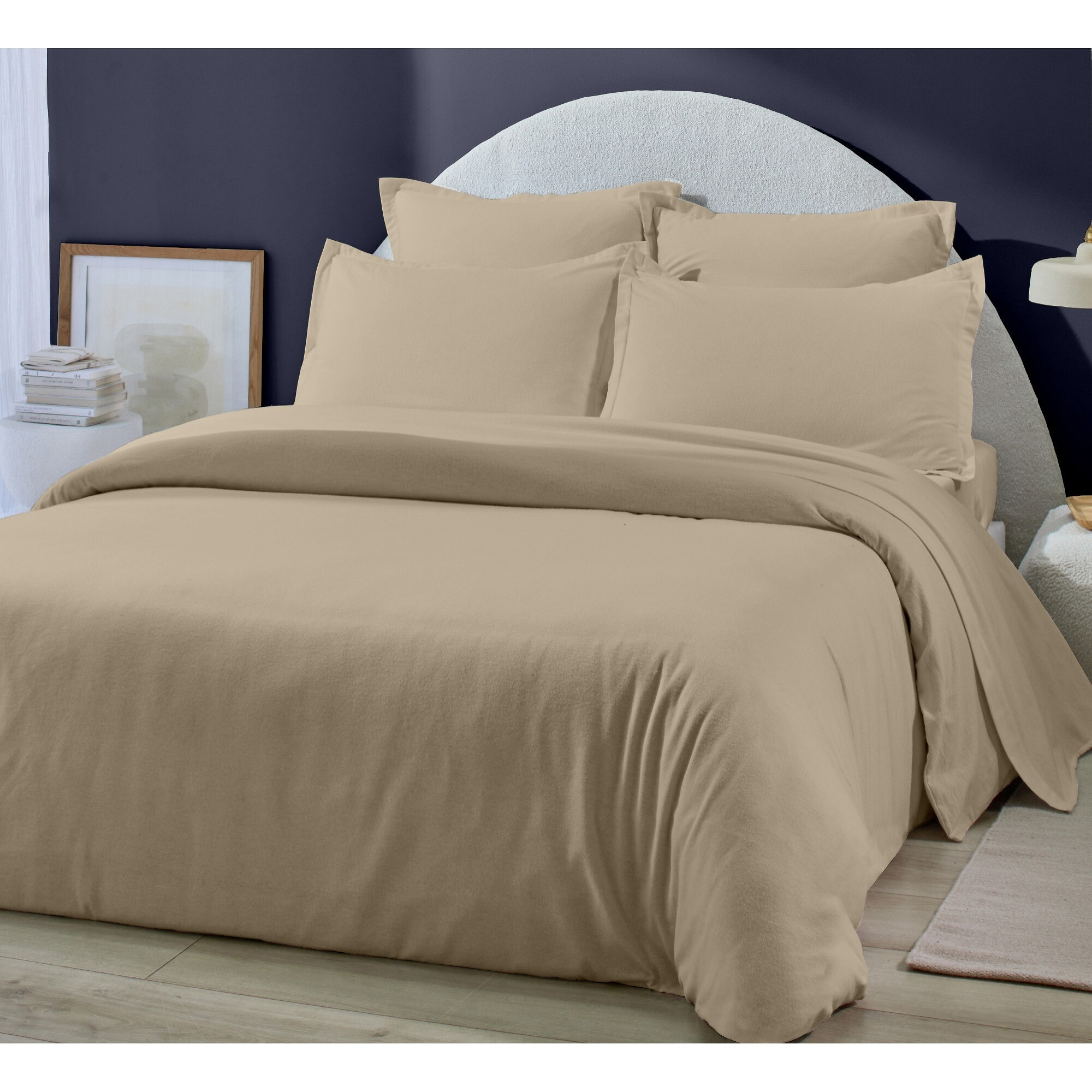 Housse de couette 100% flanelle de coton 160gr_ficelle