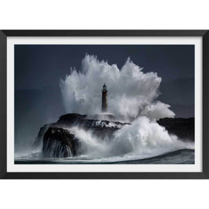 Affiche Phare fantôme Affiche + cadre en bois - Noir