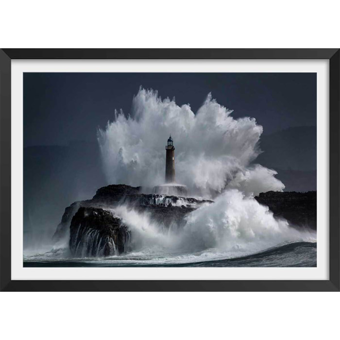 Affiche Phare fantôme Affiche + cadre en bois - Noir