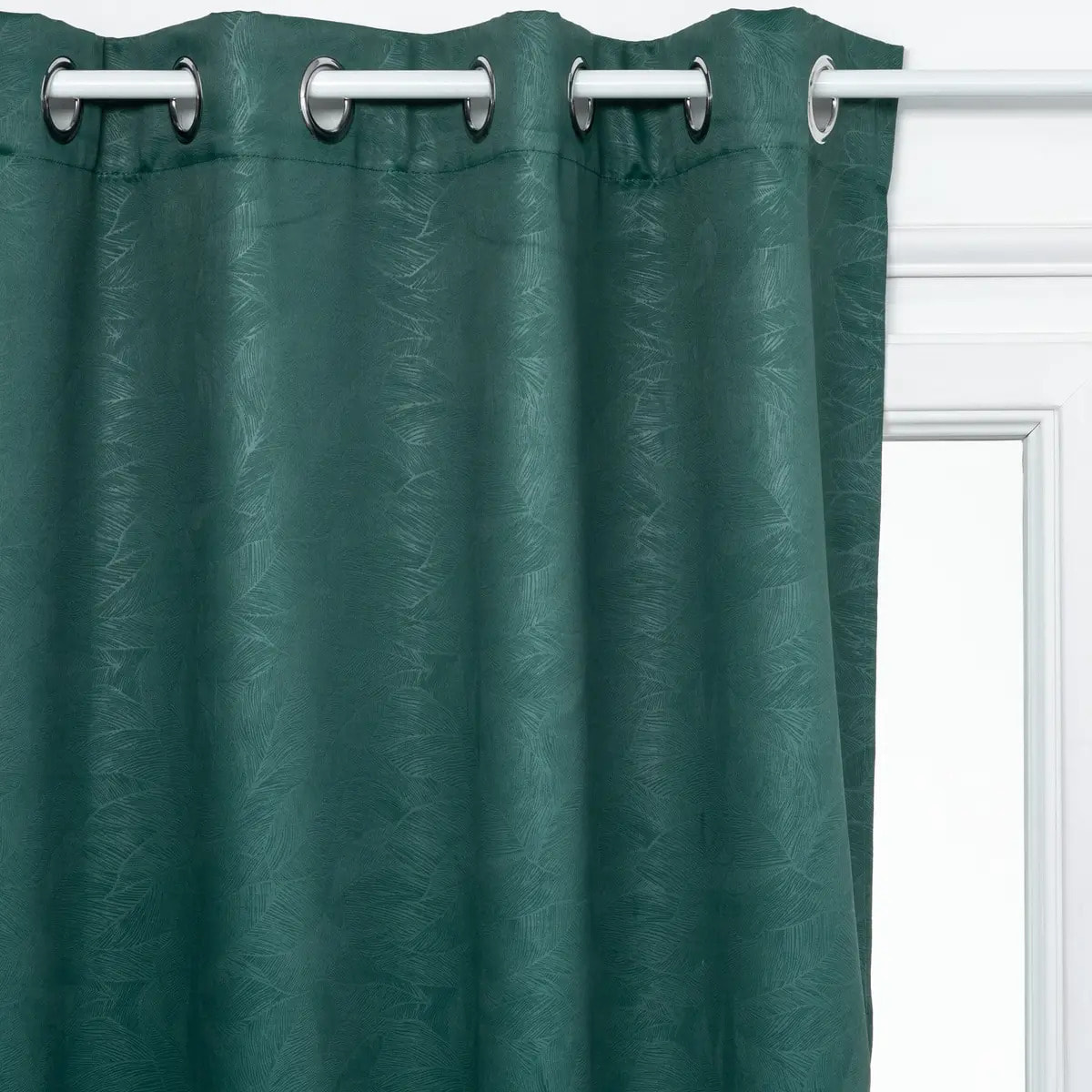 Rideau occultant "Feuilles" vert 140x260cm