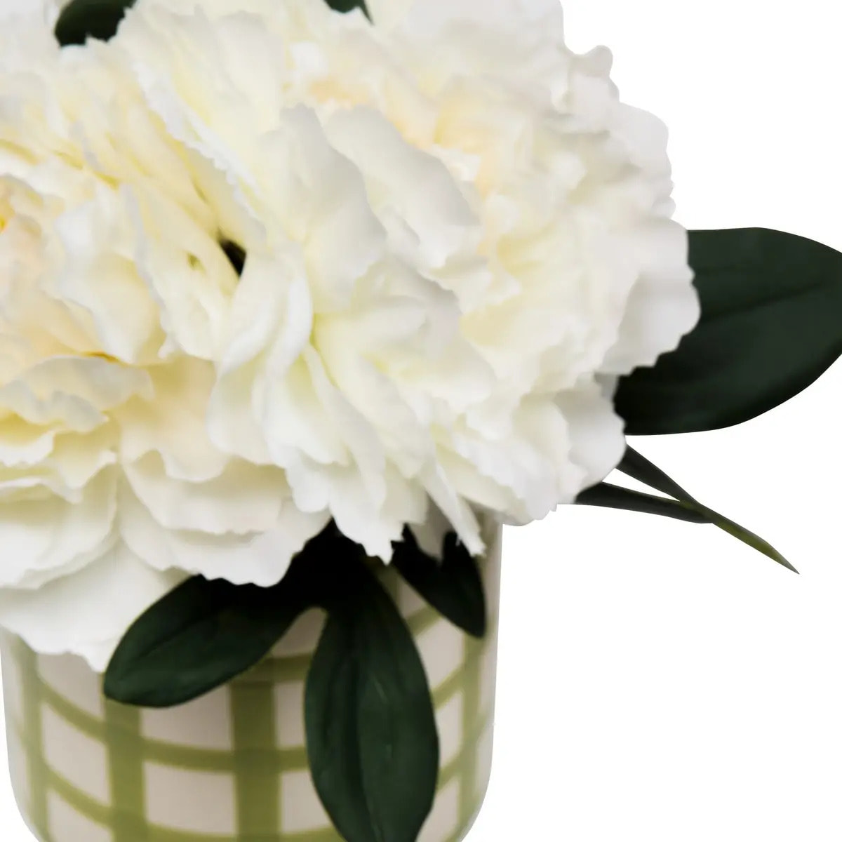 Composition florale artificielle pivoines H21,5 cm