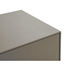 Meuble TV design gris laqué mat avec rangements L180 cm GRAY