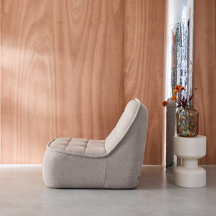 Chauffeuse bouclette texturée 1 place beige L 93 x P 104 x H 85cm - Boni