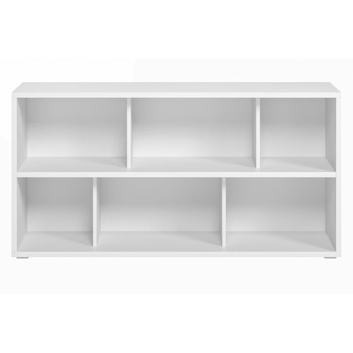 Bibliothèque basse finition bois blanc L140 cm EPURE