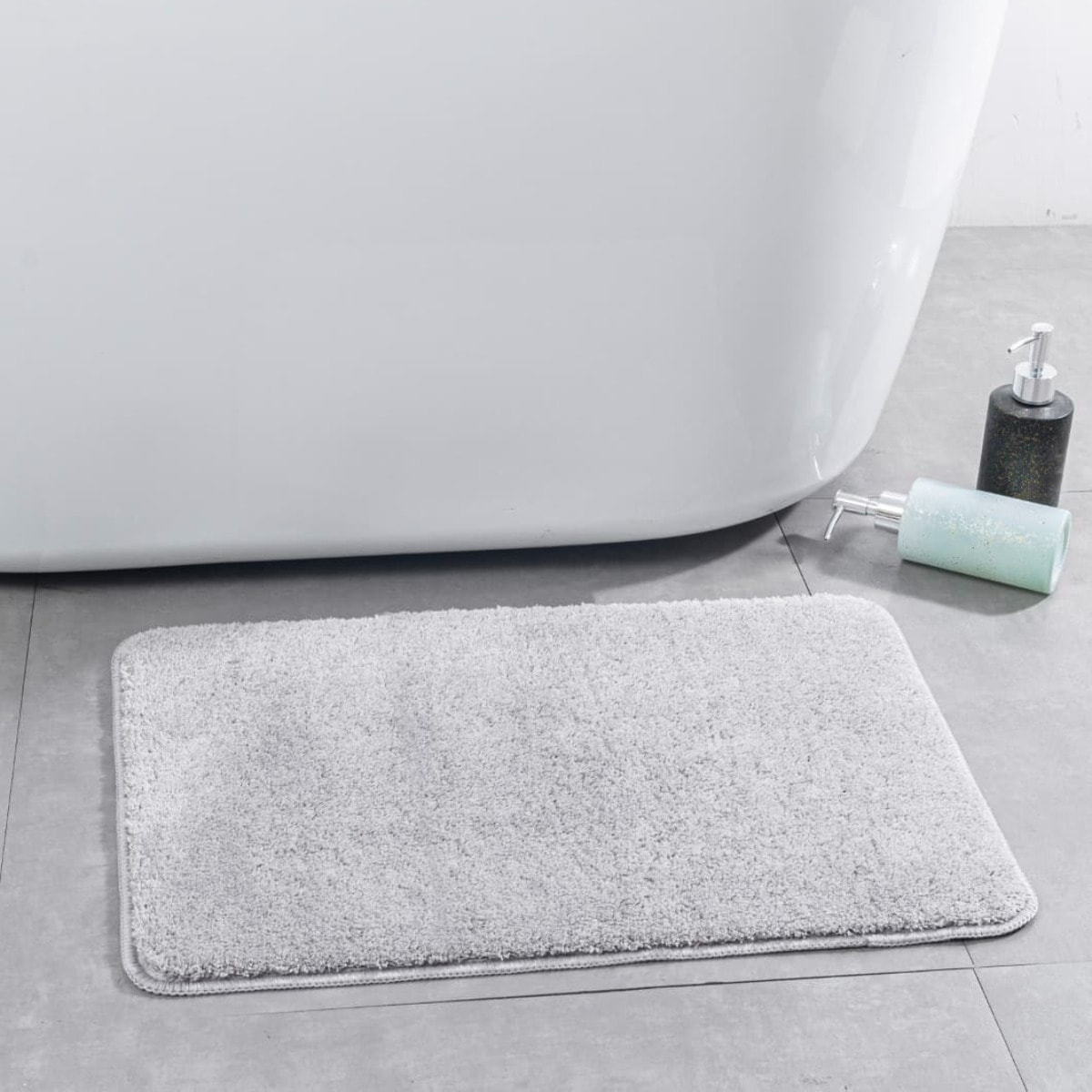 Vision 50x80 cm tapis de salle de bain en polyester, gris (SATDPREDSE)