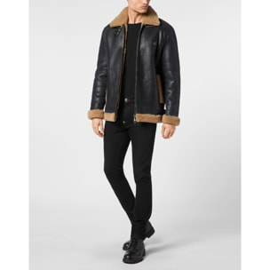 PHILIPP PLEIN Leather Fitted Biker