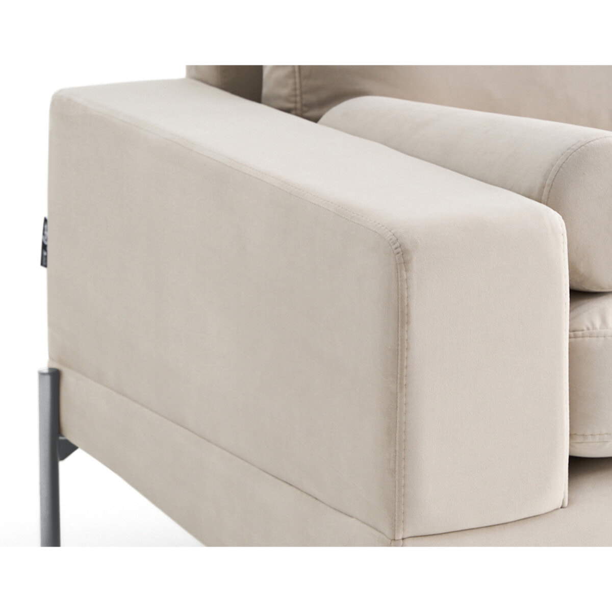 Isaure - canapé droit 2 places en velours - Beige