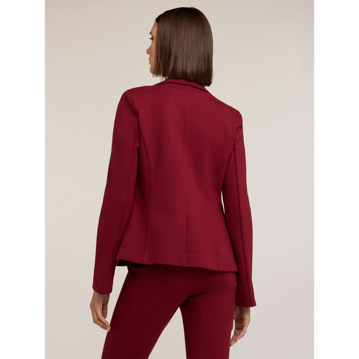 Motivi - Blazer sin forro en punto de Milán - Burgundy