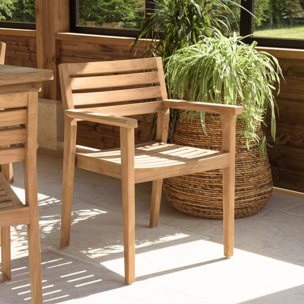 KALLY - Lot de 2 fauteuils de jardin en bois teck