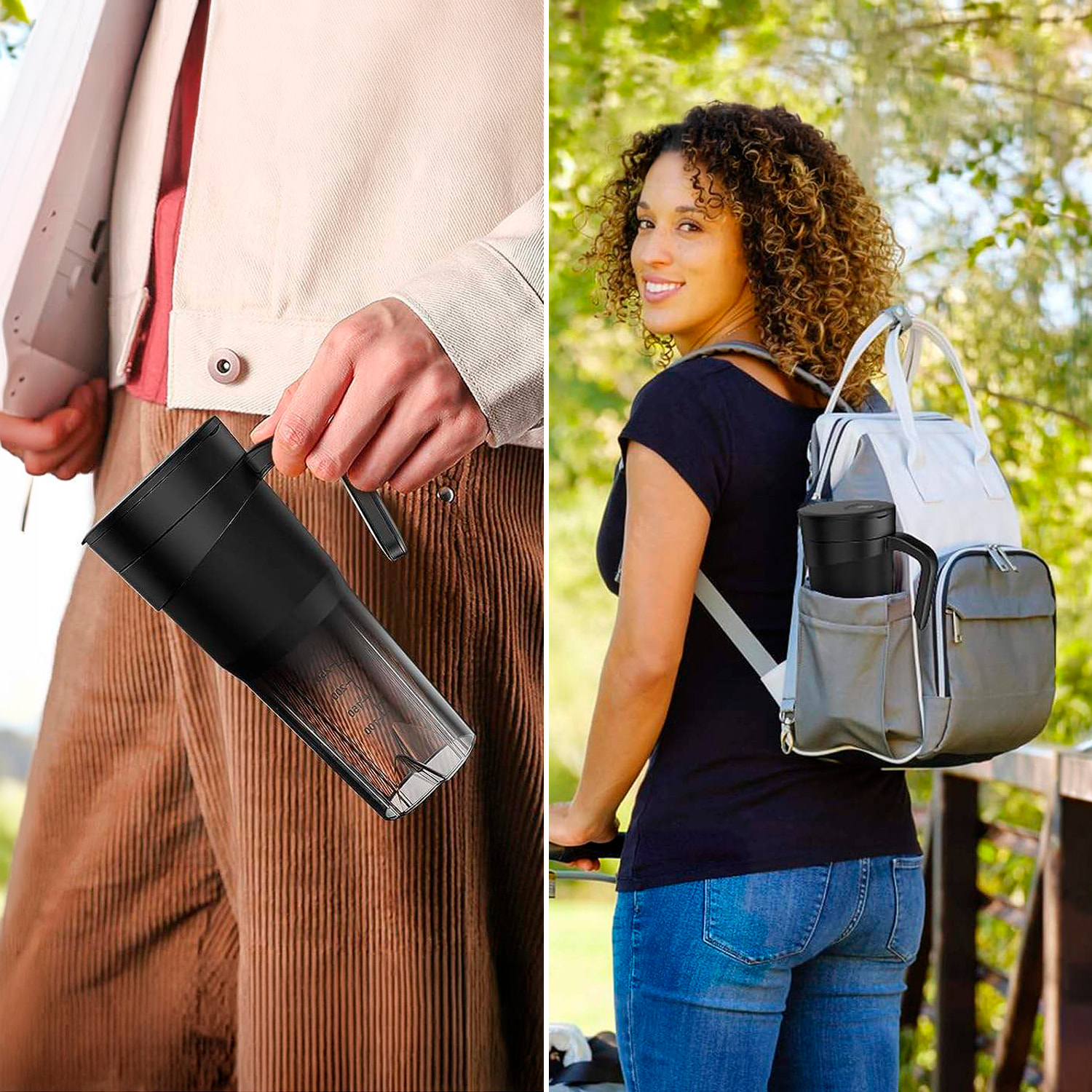 Batidora portátil HD-09 de 470 ml con potente motor de 240W, con batería recargable de 4000mAh.