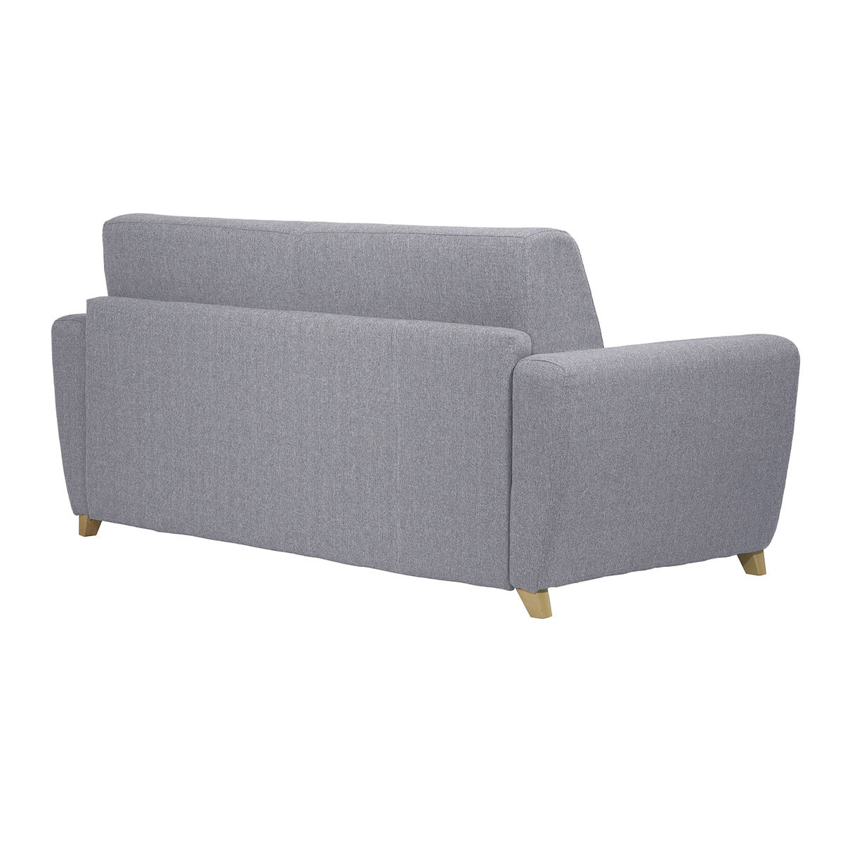 Canapé convertible en tissu gris clair et bois clair avec matelas 18 cm GRAHAM