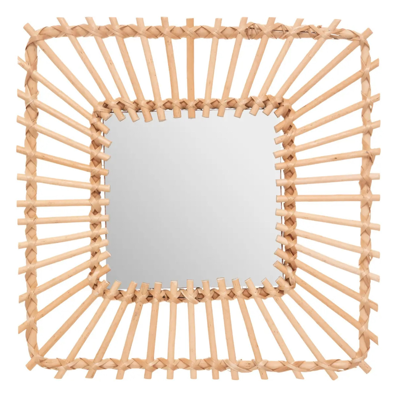 Miroir - rotin 40x40 cm