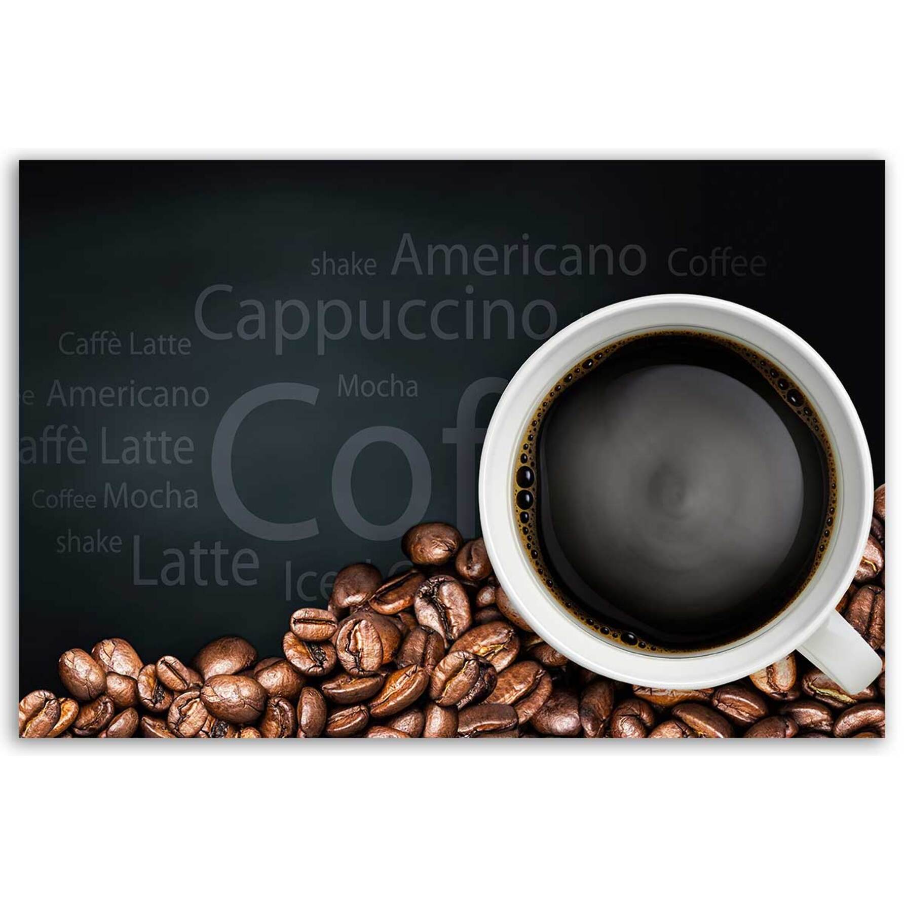 Tableau café tasse et grains Toile imprimée