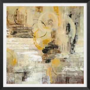 Affiche Lueur couleur crème Affiche + cadre en bois - Noir