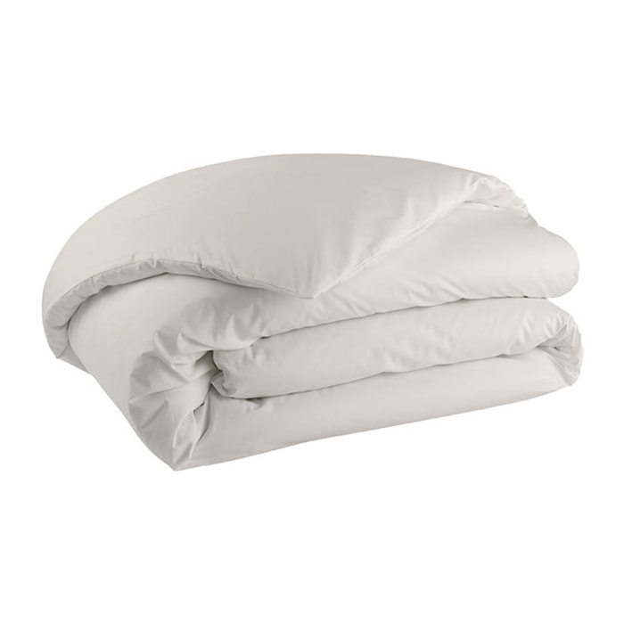 Parure de lit Housse de couette + Taie rectangle en percale de coton, PREMIÈRE, Gris Perle