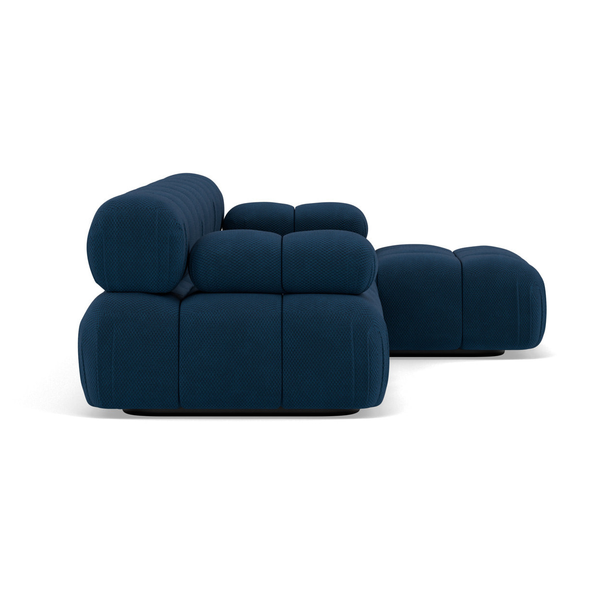 Ruby - canapé modulable d'angle droit 4 places en velours texturé - Bleu