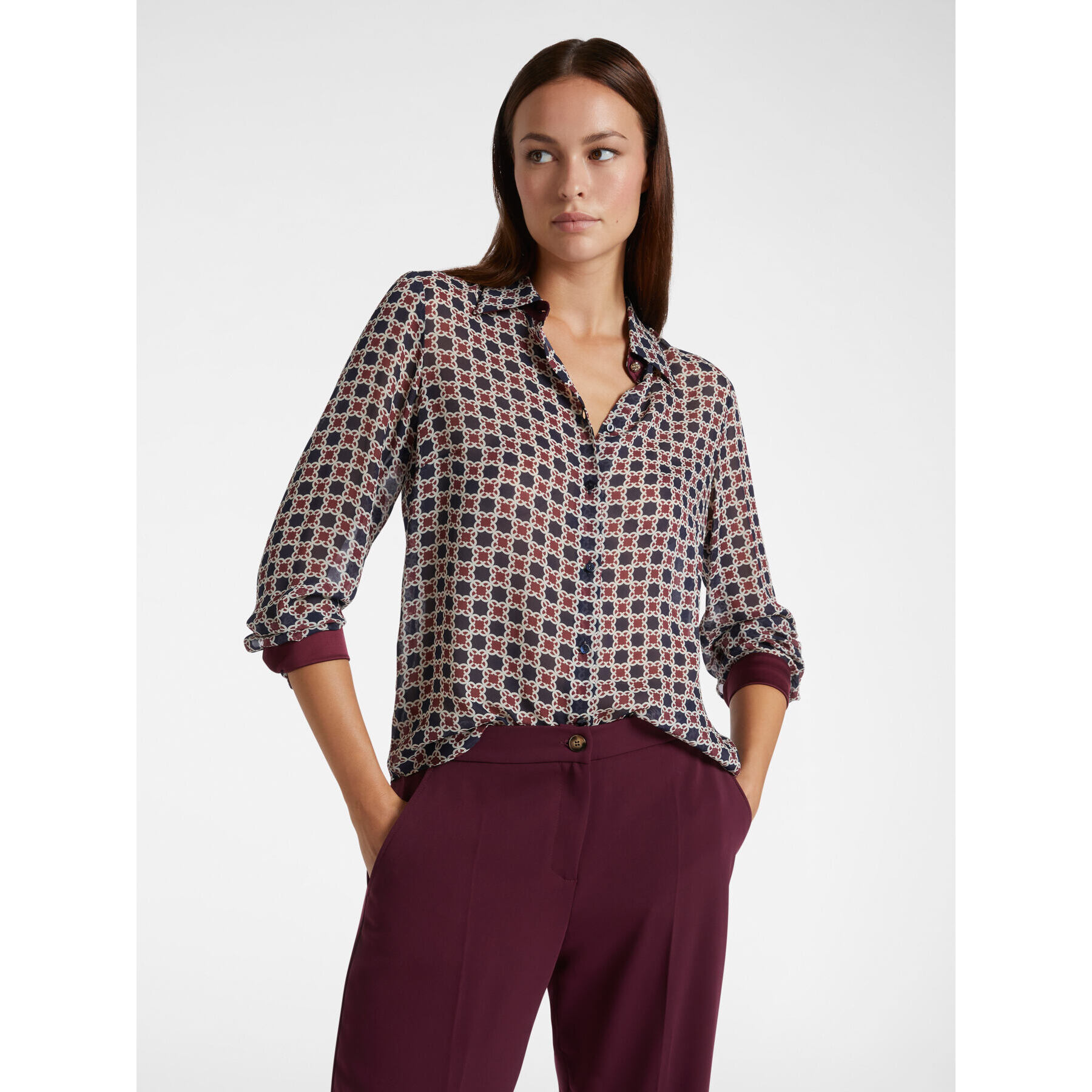 Elena Mirò - Camicia Monogram - Bordeaux